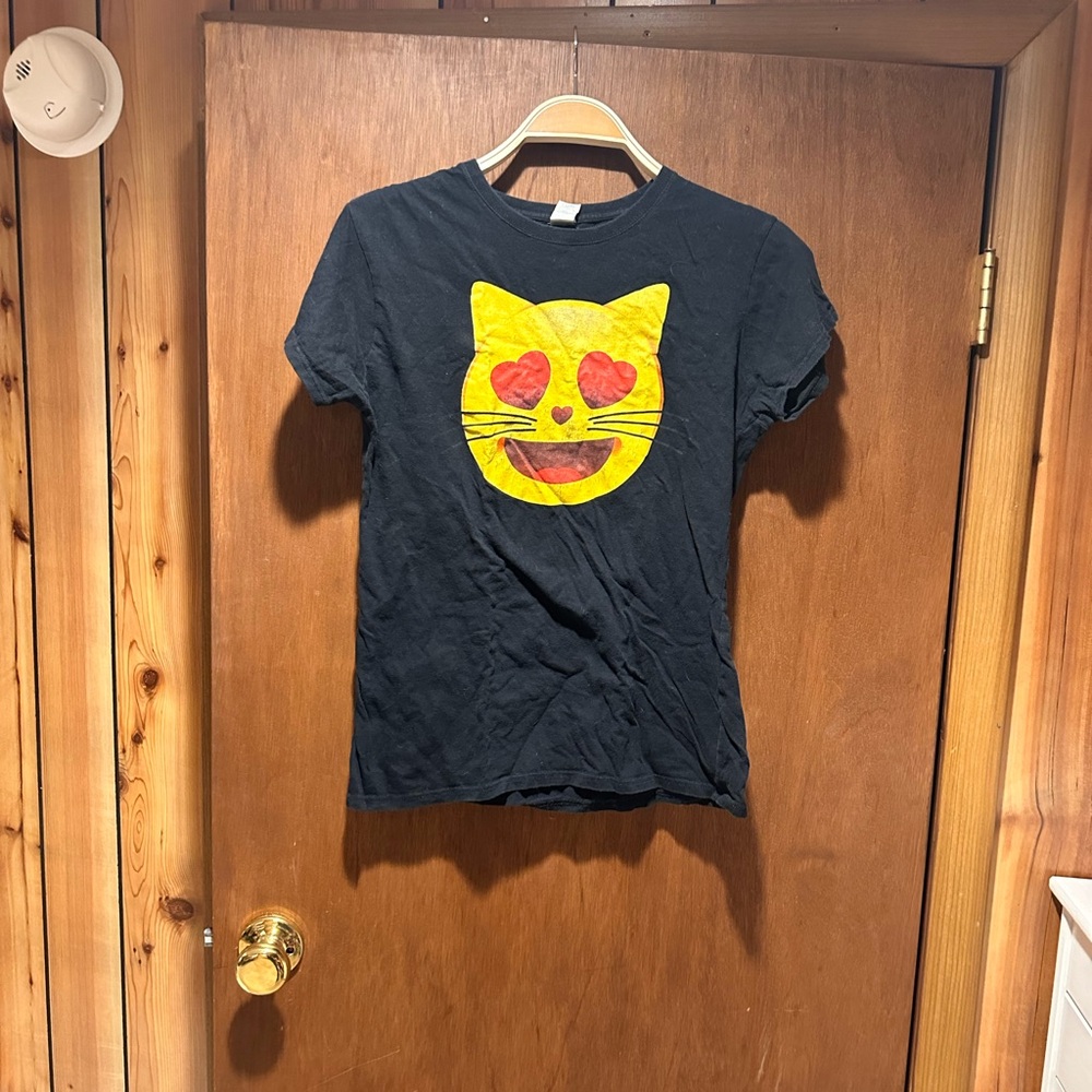 Black Cat Emoji T-Shirt